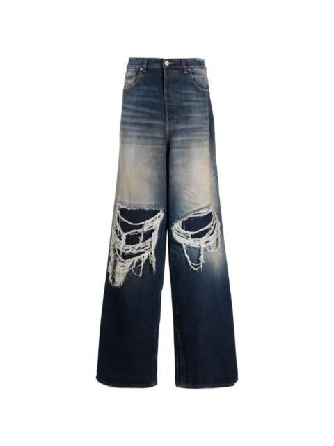 VETEMENTS ripped wide-leg jeans