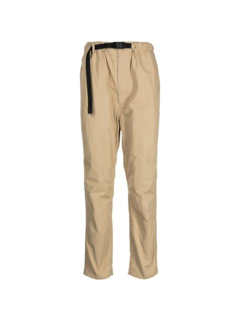 belted straight-leg cotton trousers