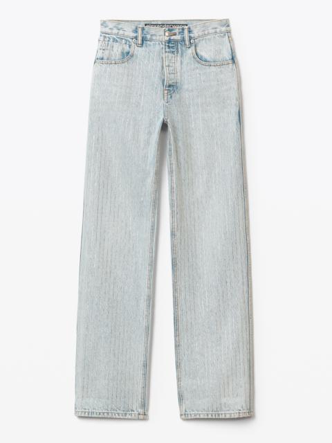 Alexander Wang CRYSTAL STRIPE SKATER PANT IN DENIM