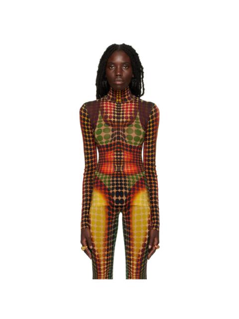 Jean Paul Gaultier Brown Dots Turtleneck