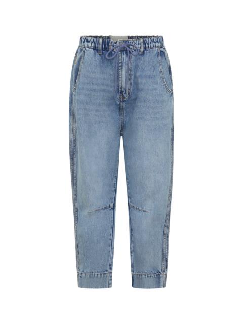ONE TEASPOON Outcasts Low Waist Drop Crotch Harem Denim Jeans - Salty Dog
