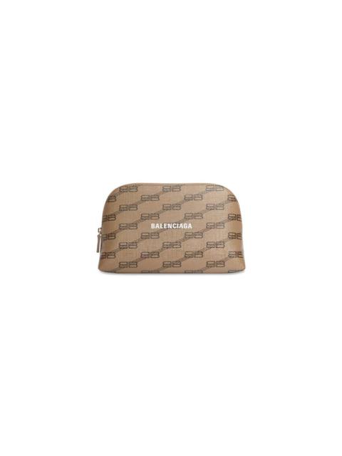 BALENCIAGA signature toiletry pouch bb monogram coated canvas