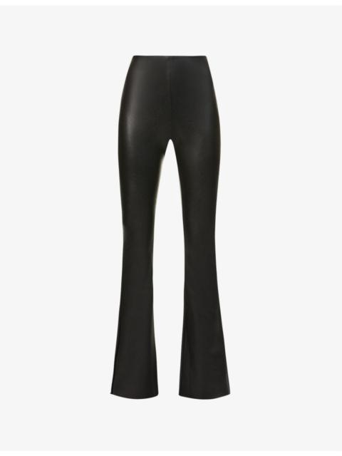 commando Flared mid-rise faux-leather leggings