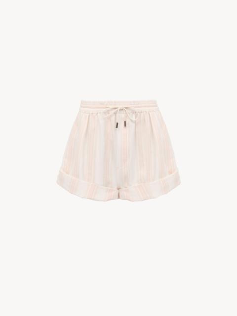 Chloé TURN-UP DRAWSTRING SHORTS IN COTTON