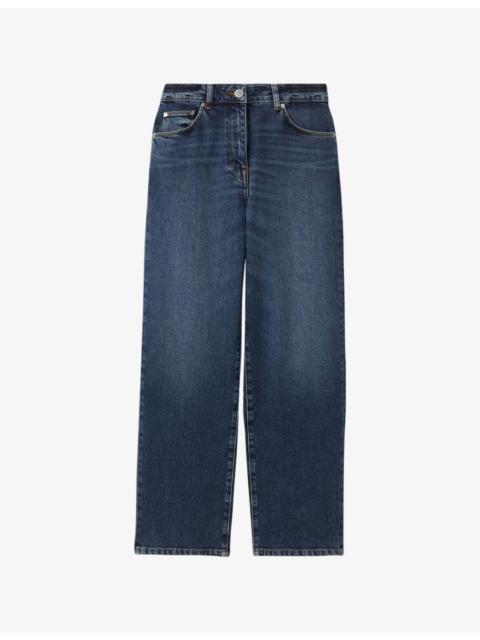 REISS Selin Mid-Rise Straight-Leg Denim Jeans