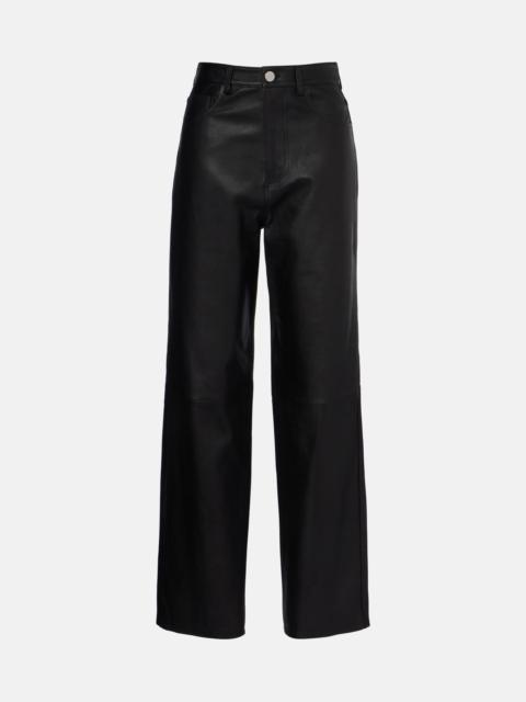 RÓHE High-rise leather wide-leg pants