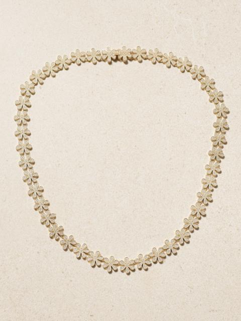 SYDNEY EVAN Daisy Eternity 14-karat Gold Diamond Necklace