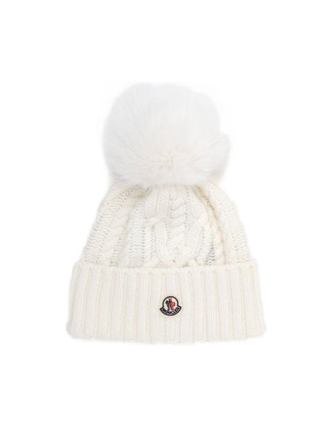 Moncler cable-knit pom-pom beanie hat