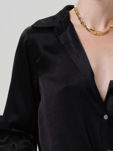 Citizens of Humanity Tullah Japanese Hammered Satin Shirt In Black