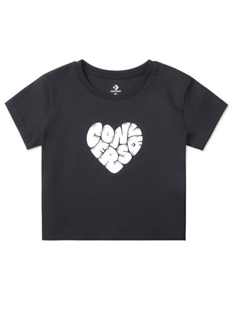 Converse (WMNS) Converse Heart T-Shirt 'Black' 10026369-A03