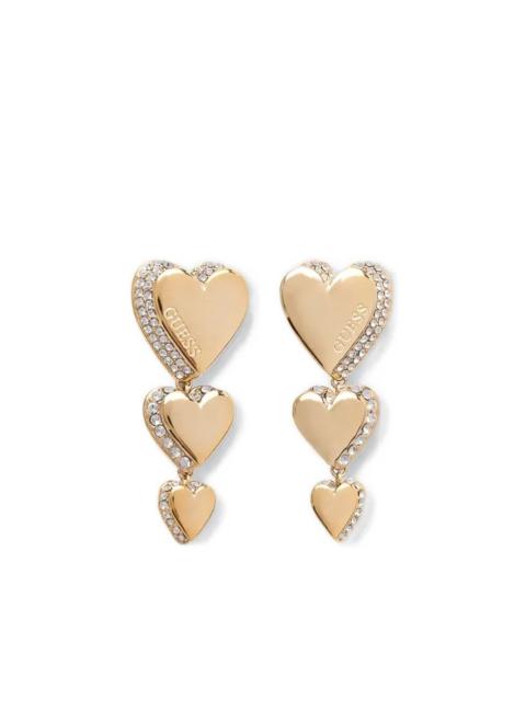 GUESS USA heart embellishment drop earrings