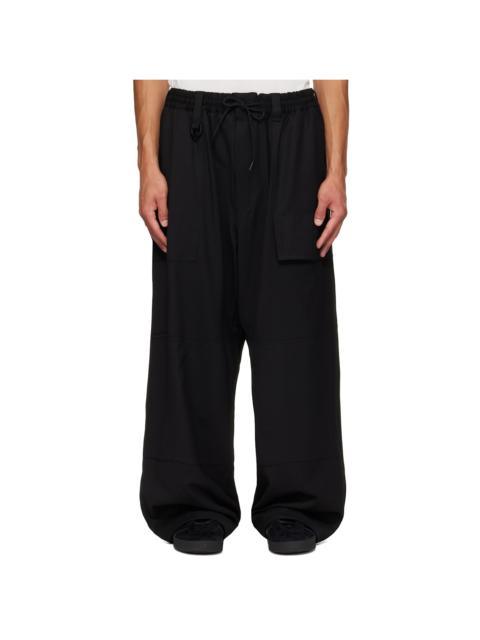 Y-3 Black Wool Wide Cargo Pants