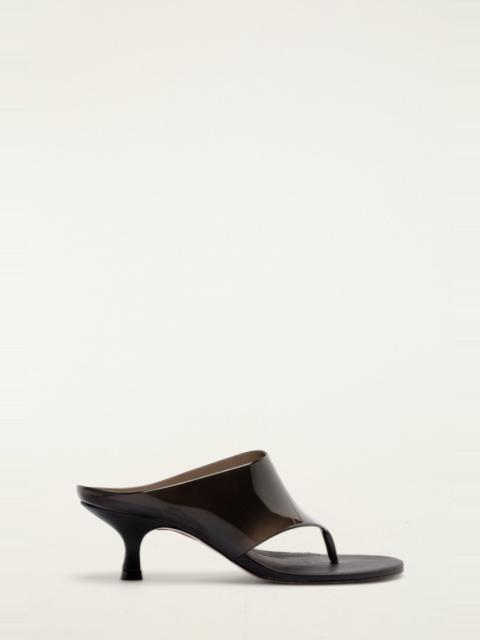 FARM RIO Black Thong Jelly Kitten Heel