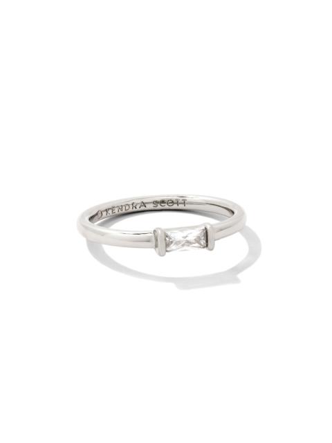 KENDRA SCOTT Juliette Silver Band Ring in White CZ