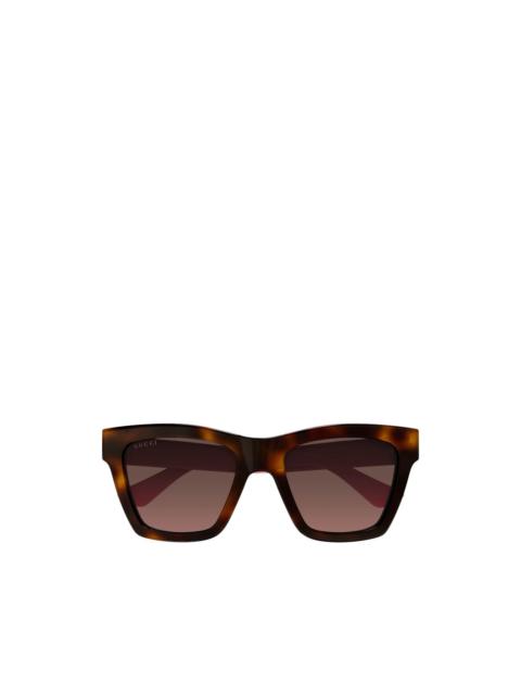 GUCCI tortoiseshell-effect square-frame sunglasses