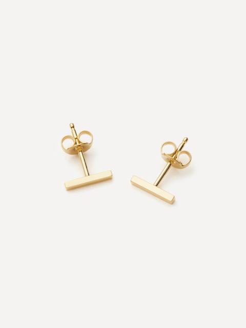 MISSOMA 14ct Gold Fine Bar Stud Earrings