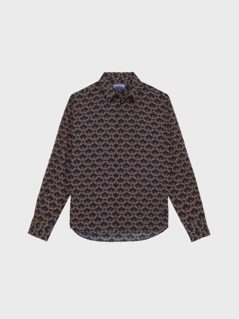 Vilebrequin MEN COTTON VOILE SHIRT TURTLES CHAIN