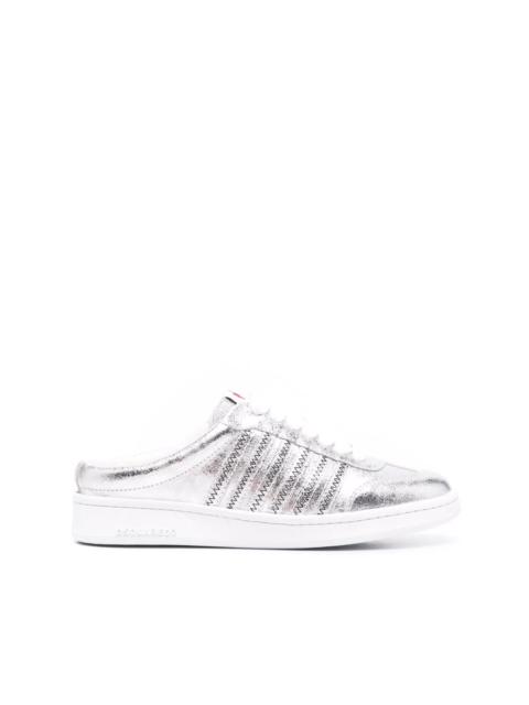 metallic-effect slip-on sneakers