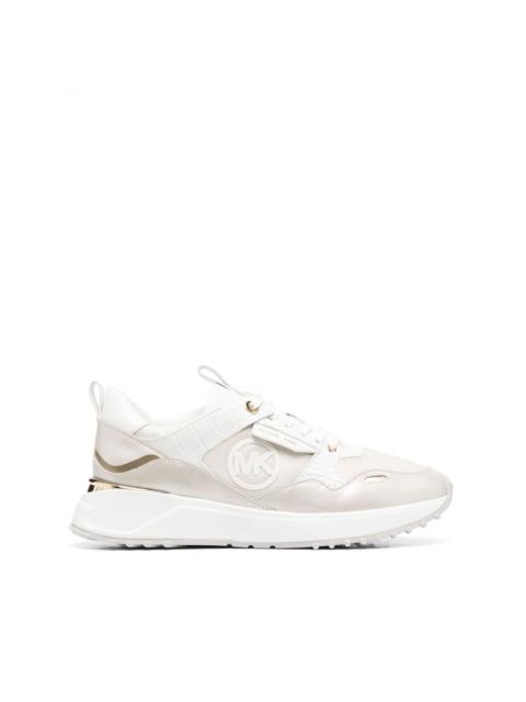 MICHAEL KORS Theo metallic-effect low-top sneakers