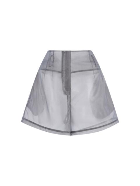 The Frankie Shop Lise Sheer Silk-Blend Shorts grey