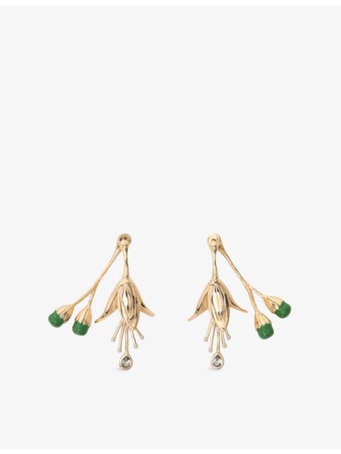 maje Tulip Gold-Toned Brass Earrings