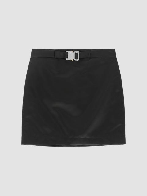 BUCKLE NYLON SATIN SKIRT