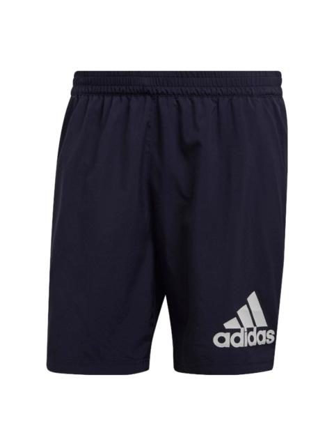 adidas Men's adidas Alphabet Logo Printing Woven Thin Breathable Sports Shorts Ink Blue HB7474