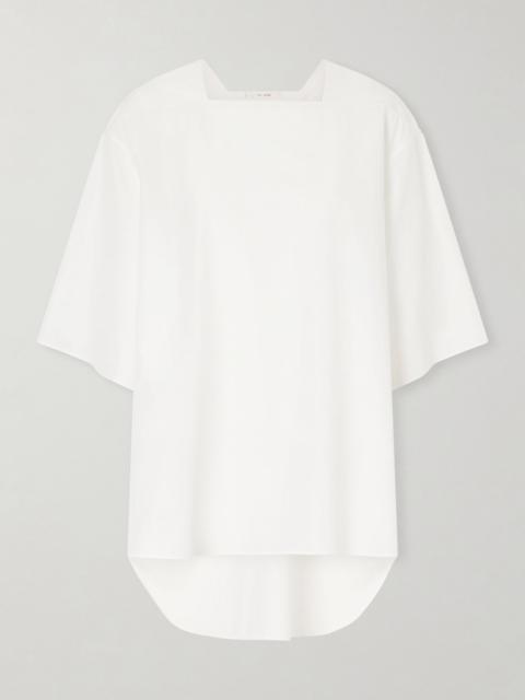 The Row Hamza oversized cotton-poplin top White