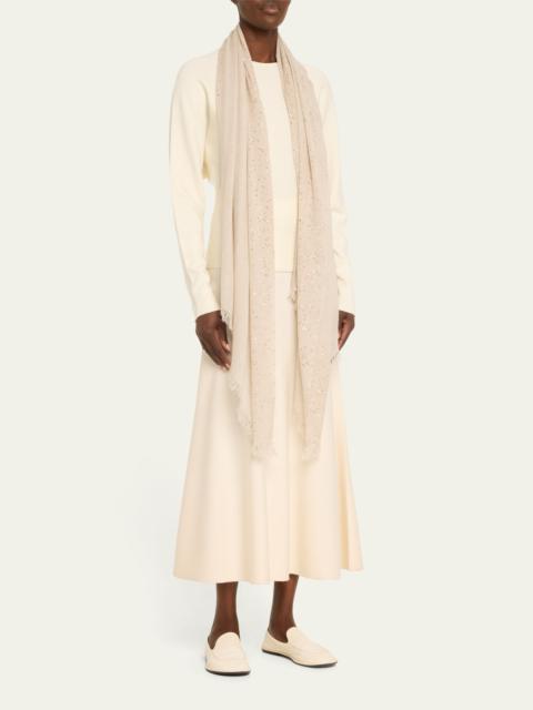 Faliero Sarti New Dalia Sequined Wool-Blend Scarf