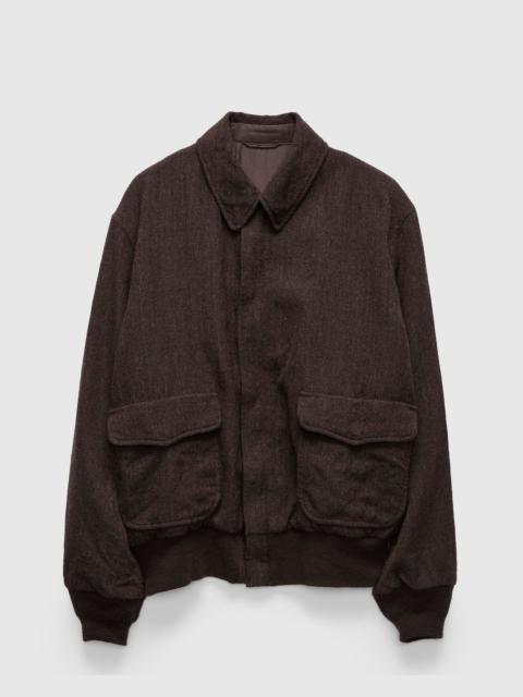 KAPTAIN SUNSHINE Wool Herringbone Flight Jacket in Top Brown