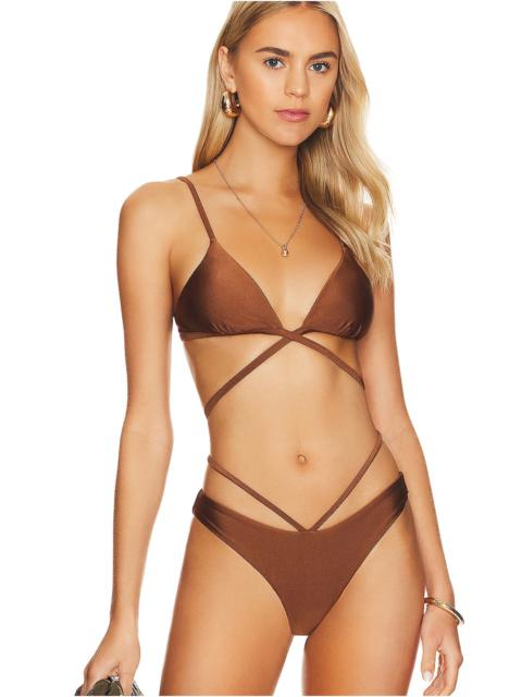 SIMKHAI Harlen Tie Front Bikini Top