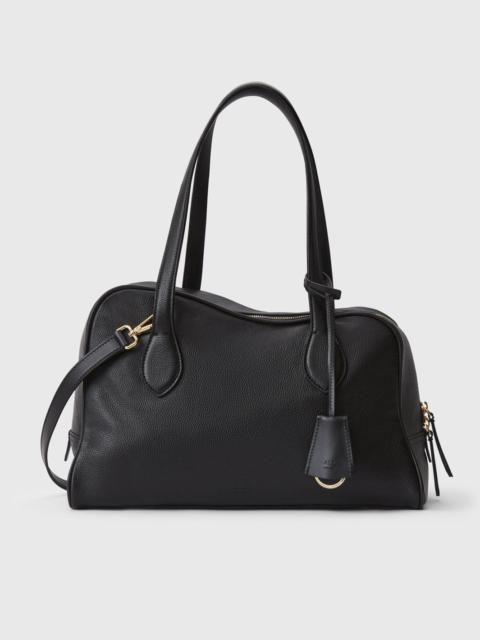 ATP ATELIER Noale Black Grained Leather Top handle bag