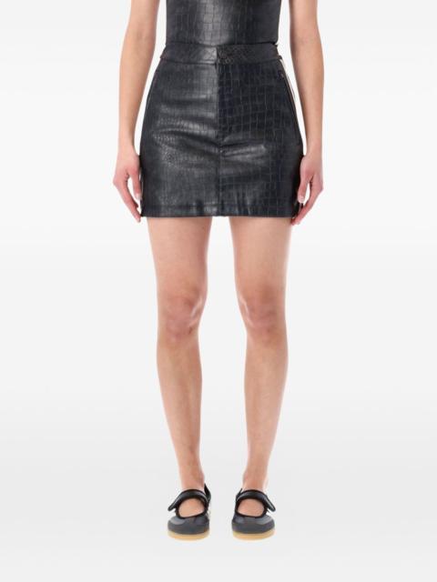 adidas crocodile-effect stripe mini skirt