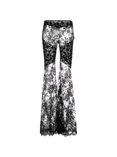 flared Chantilly-lace trousers