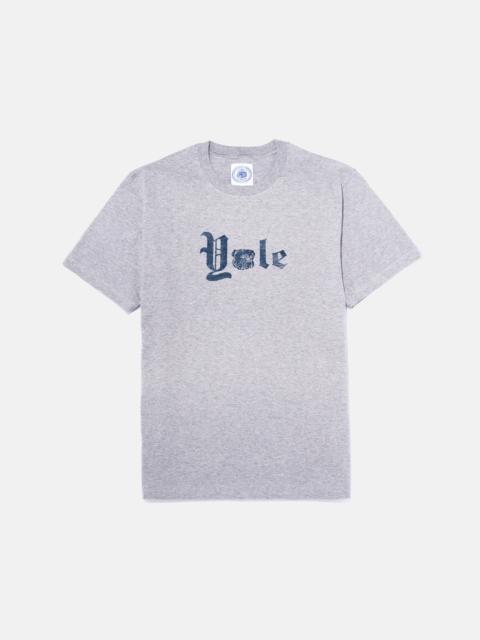 J. PRESS YALE GREY GOTHIC SPELLOUT T-SHIRT