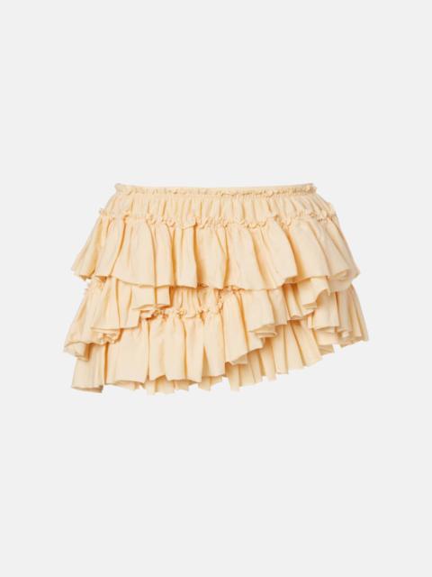 Dries Van Noten Ruffled asymmetric cotton miniskirt