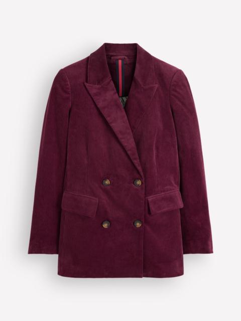 BODEN Double Breasted Blazer-Dark Crimson