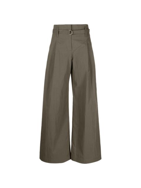 box-pleat wide-leg trousers