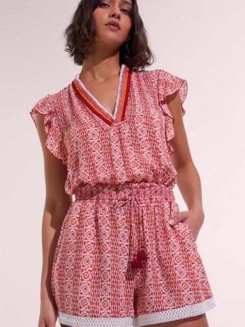 Poupette St Barth Short Jumpsuit Sasha - Pink Coleus