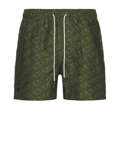 OAS Green Squiggle Swim Shorts