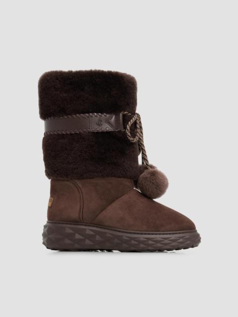 JIMMY CHOO Women's Cobi Suede & Shearling Boots - Dark Brown