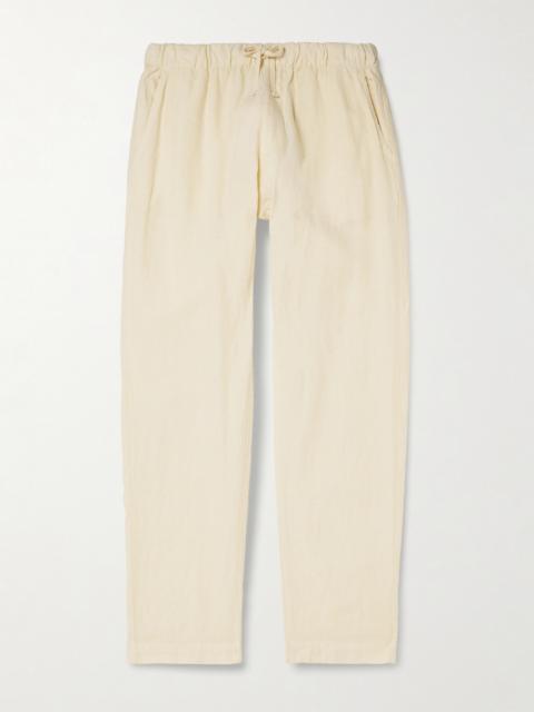 Hartford Joggy Straight-Leg Linen Drawstring Trousers