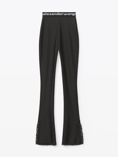 Alexander Wang LEGGING WITH LACE SLIT HEM IN LYCRA
