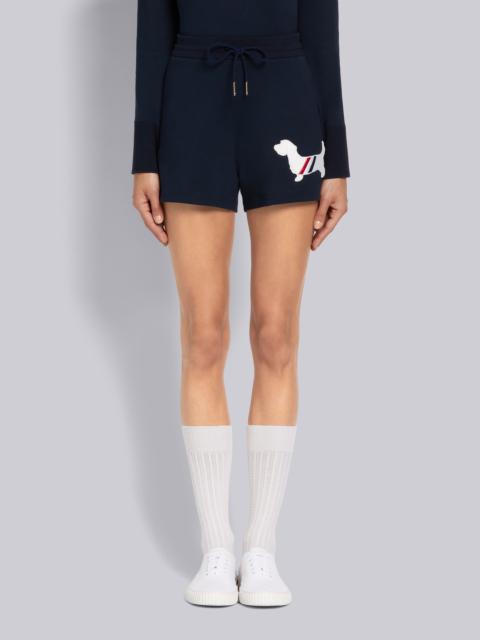 Thom Browne Navy Cotton Milano Stitch Hector Chenille Patch Shorts