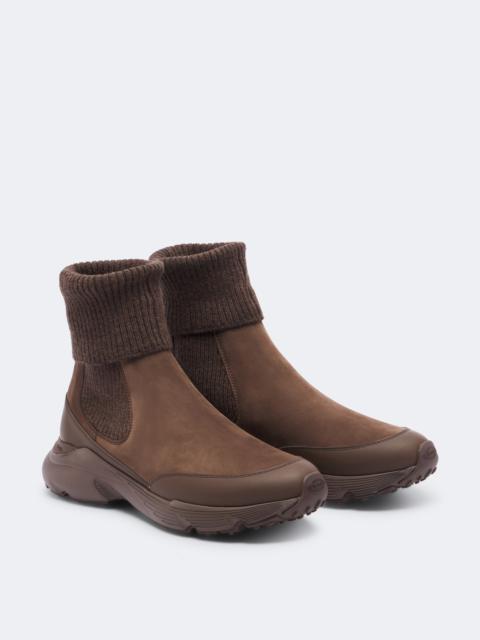 Tod's Knitted leather ankle boots