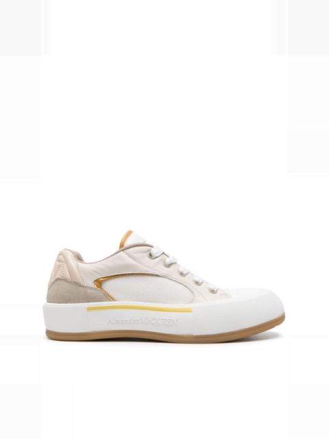 Alexander McQueen Seal-embroidered leather sneakers