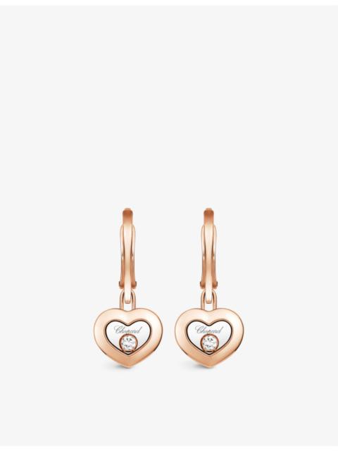 Chopard Happy Diamonds 18ct rose-gold and 0.10ct diamond earrings
