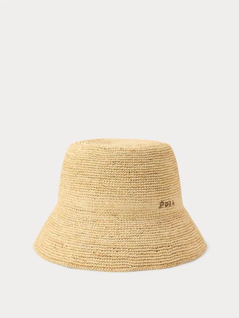 Polo Ralph Lauren Logo Crocheted Raffia Sun Hat
