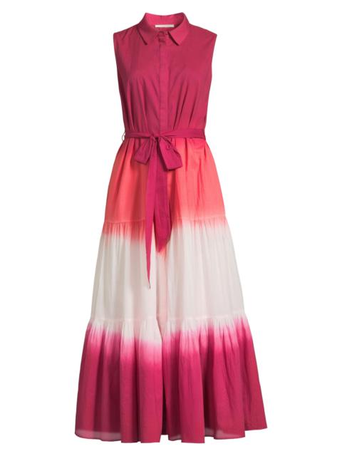 KOBI HALPERIN Women's Arabella Dip-Dye Cotton Midi-Dress - Fuchsia Multi