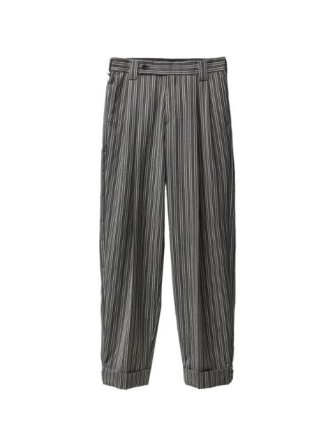 VERSACE striped pleated trousers
